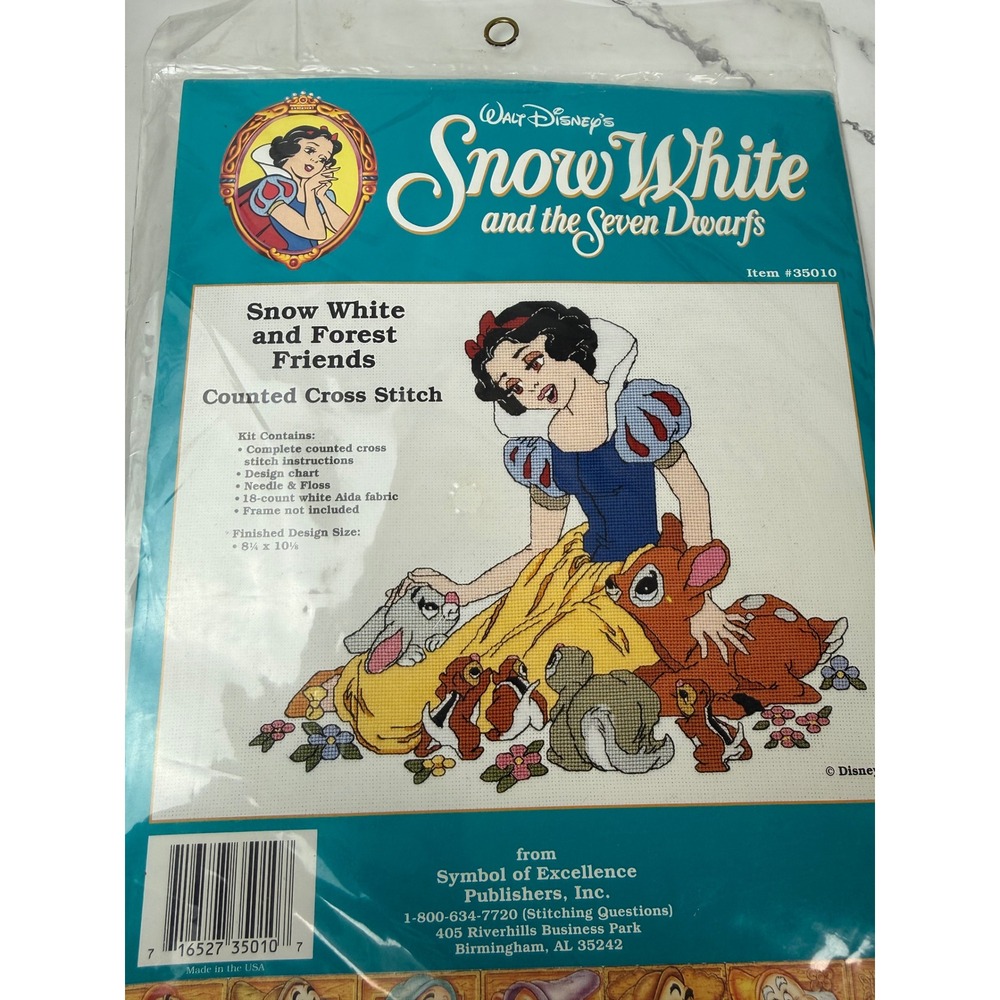 Vintage Disney Snow White and Forest Friends Cross Stitch Kit